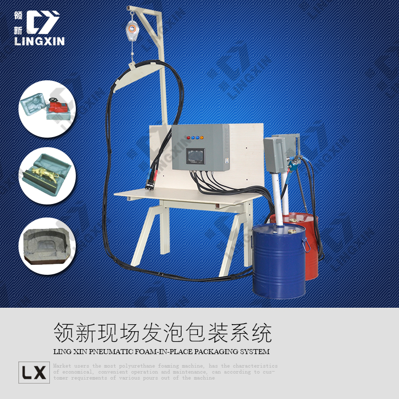 供应玻璃制品包装发泡机聚氨酯包装发泡机厂家图片