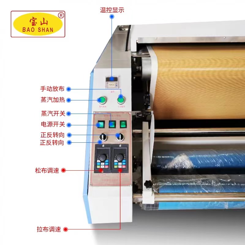 縮水機(jī)使用作用布料蒸汽縮水定型服裝布料118型網(wǎng)帶傳送長度1米8