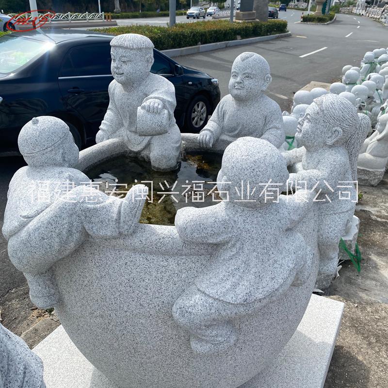 惠安石雕花岗岩五谷丰登石水缸石头荷花缸养鱼庭院别墅花园摆件