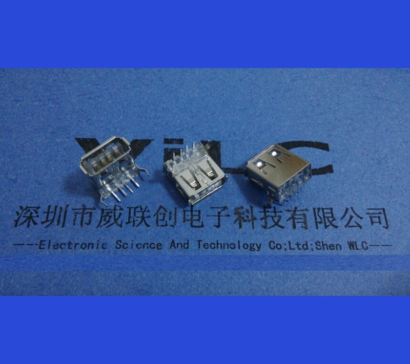 A母 USB2.0母座DIP插板图片