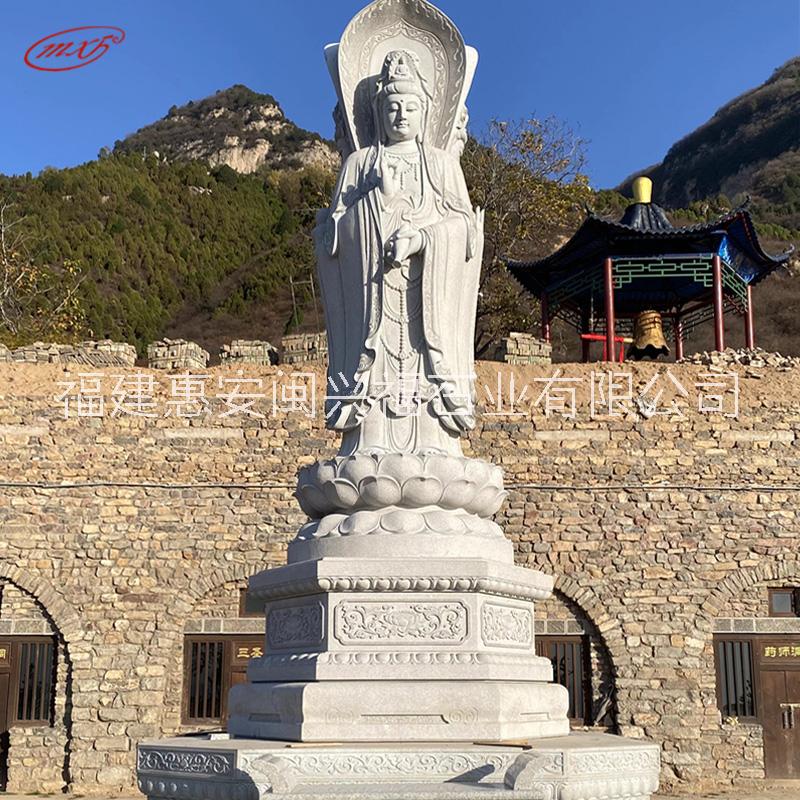 花岗岩石雕滴水观音菩萨四面三面石材佛像地藏王神像寺庙宗祠摆件定制图片