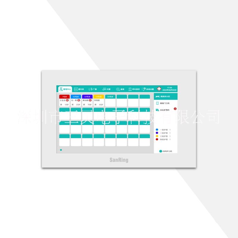 SanRing供应医护呼叫报警可视对讲系统 IP网络护理对讲医生护士值班室副机HIN-10A图片
