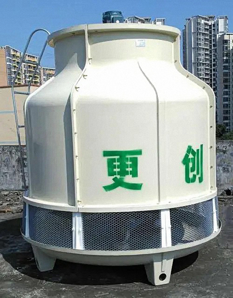 中低温冷库制冷机配套80吨冷却塔80T 圆形玻璃钢冷水塔图片