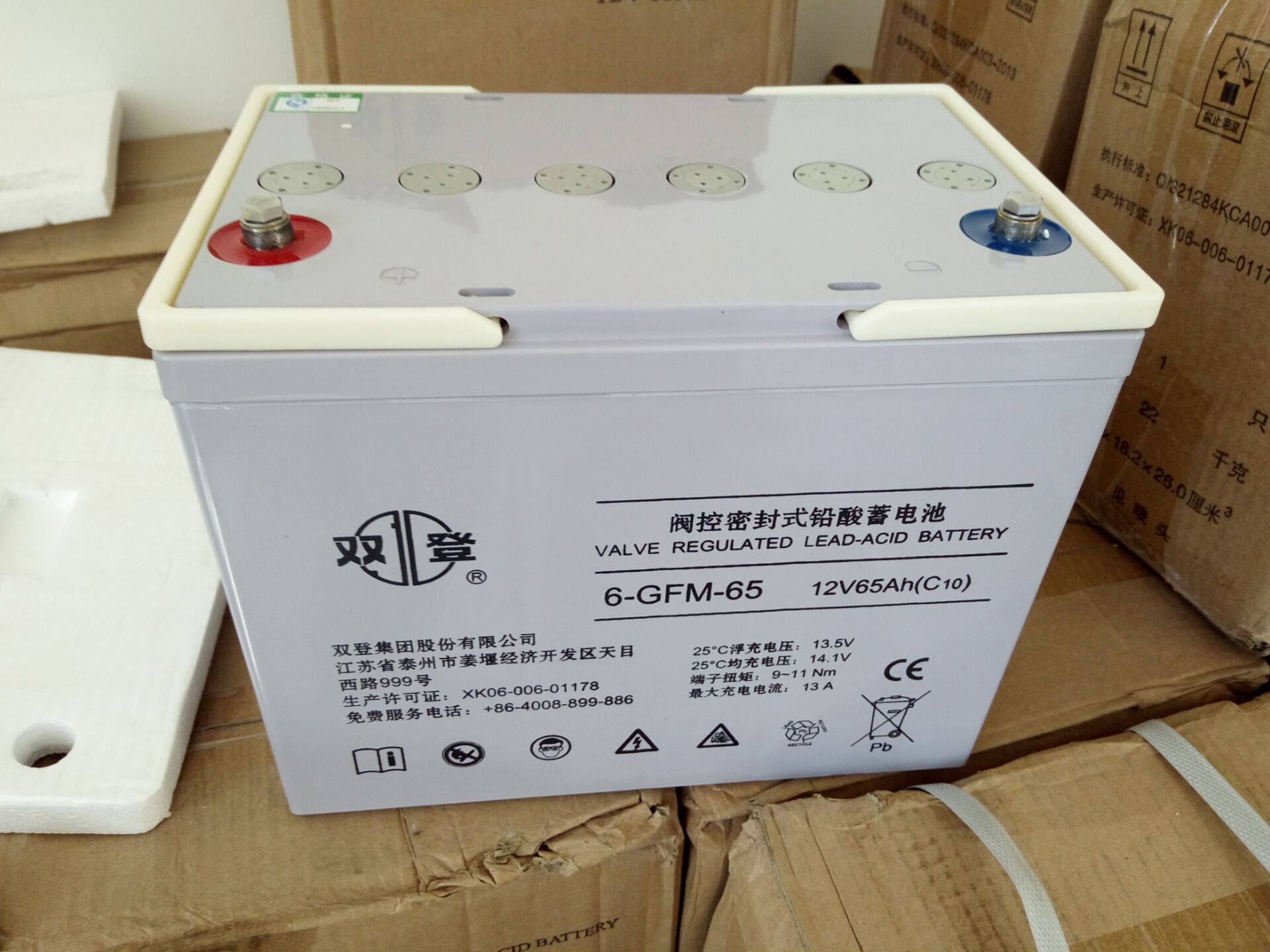 双登蓄电池6-GFM-65 双登蓄电池12v65ah 双登12V65AH蓄电池 双登6-GFM-65