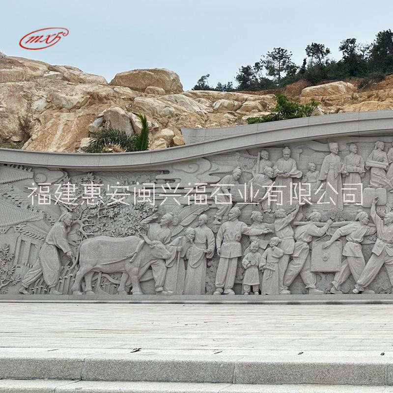 石雕壁畫廣場大型歷史故事浮雕墻風(fēng)景人物背景墻影壁墻擺件