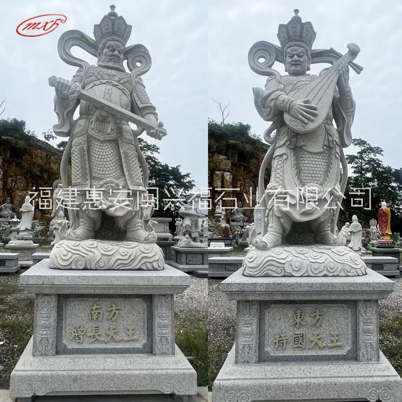 泉州市石雕四大天王厂家惠安厂家现货石雕四大天王寺庙宗祠广场石材大理石四大金刚佛像雕塑