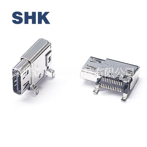 SHK森翰精密供应TYPE-C母座连接器 24pin 侧插 双壳 3U图片