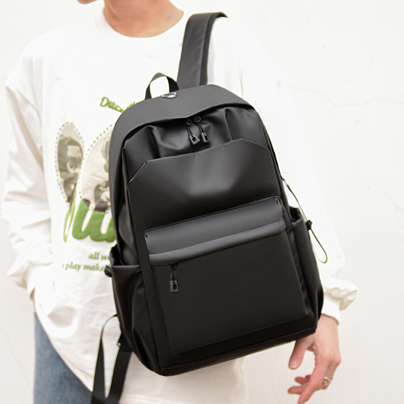 防潑水皮膜雙肩包大容量休閑包商務旅行筆記本電腦包簡約時尚背包