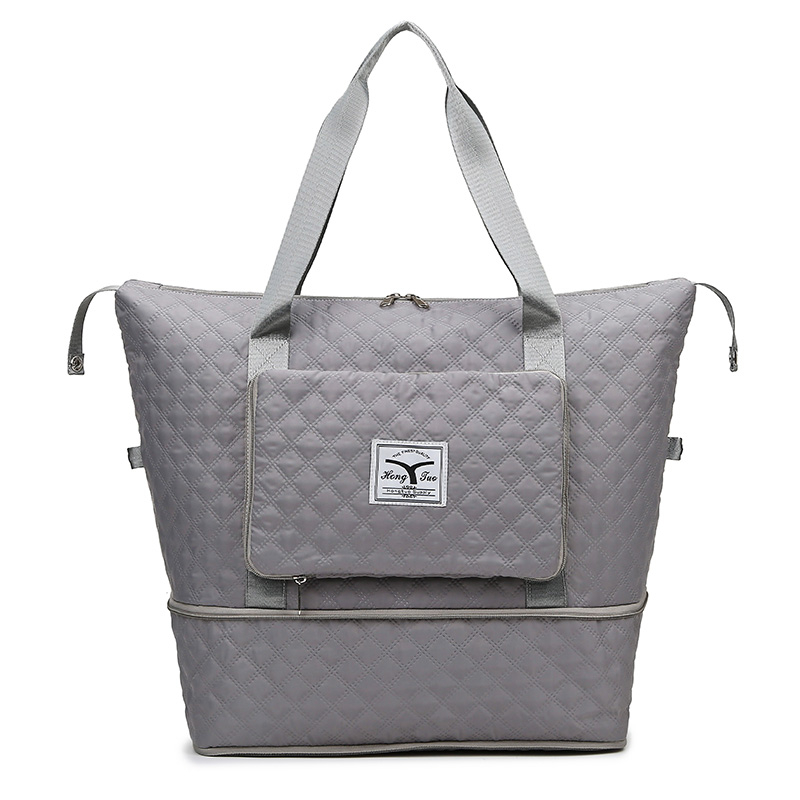 菱格干濕分離運(yùn)動(dòng)手提包大容量旅行包可折疊單肩包擴(kuò)展瑜伽健身包