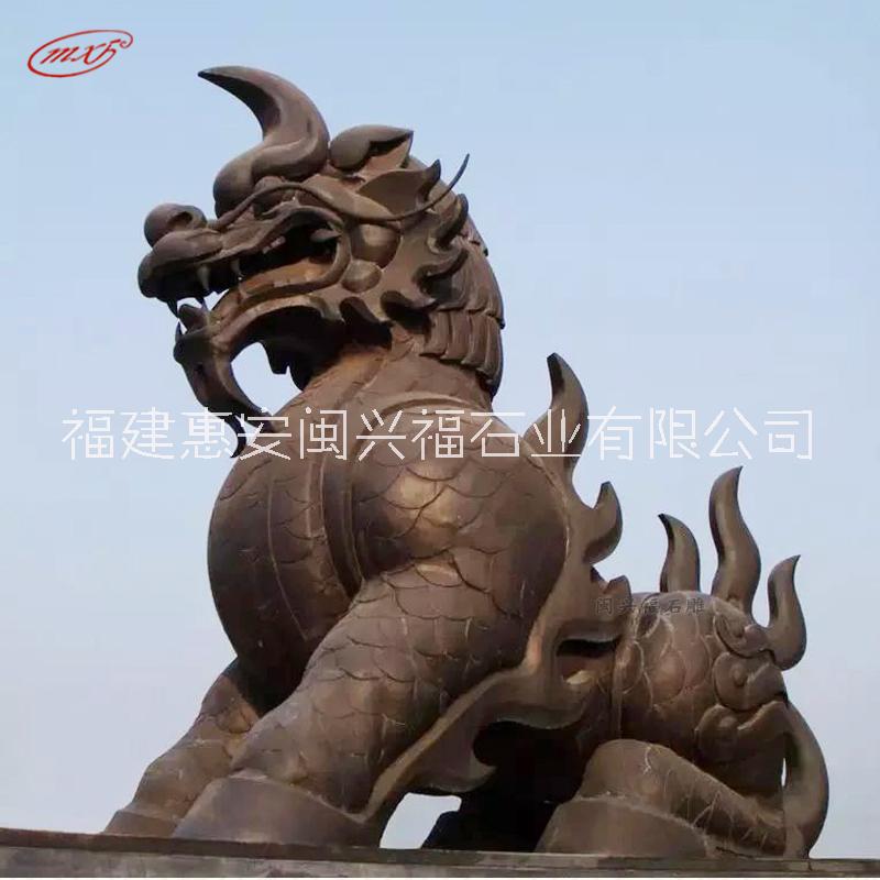 供應(yīng)石雕獬豸獨角獸天然石頭雕刻動物公正公平法院司法局門口擺件