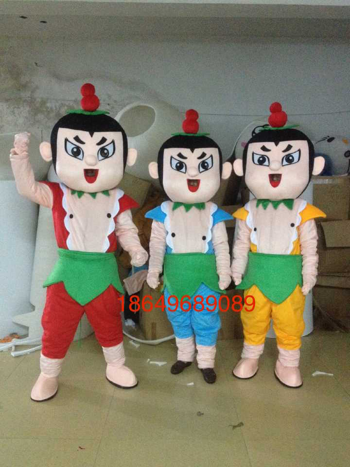 供應(yīng)用于活動(dòng)展示的葫蘆娃動(dòng)漫人偶服裝行走表演人偶