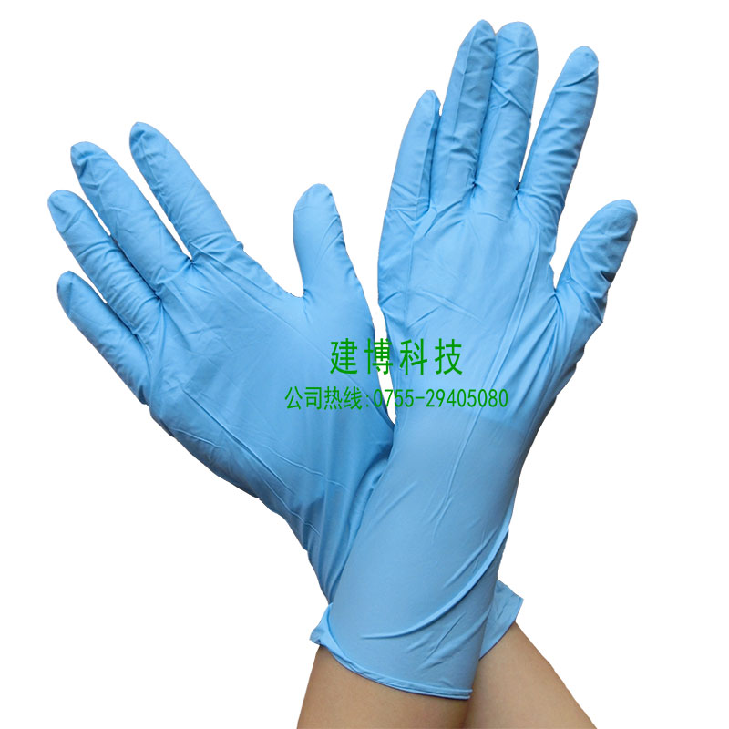 供應(yīng)加長(zhǎng)藍(lán)色丁晴手套橡膠手套