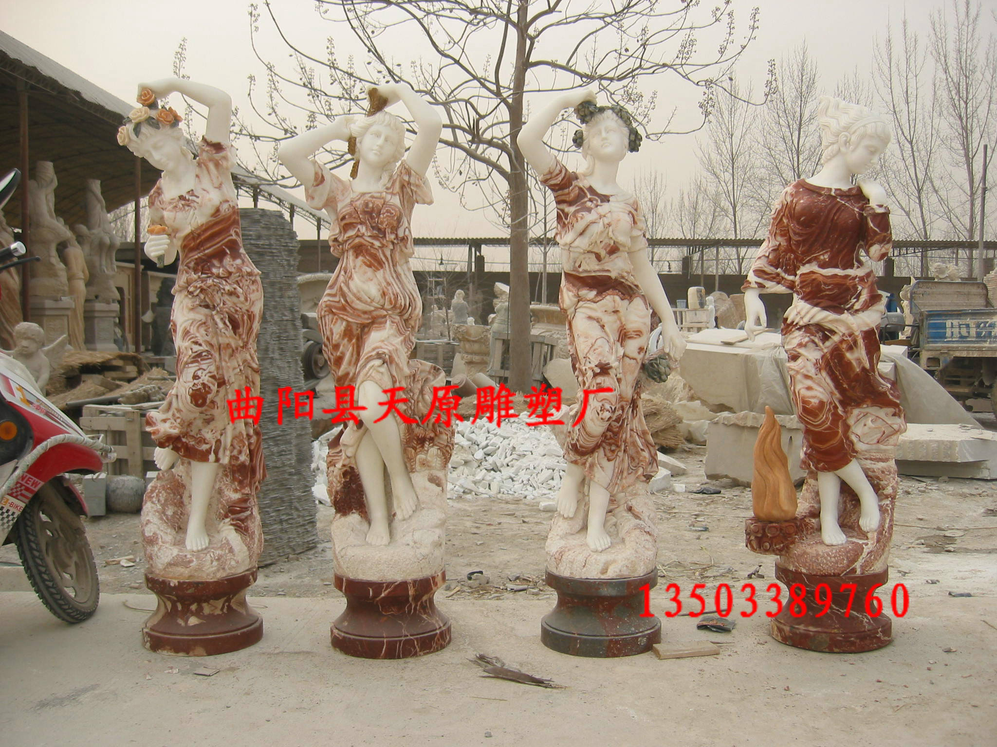供應(yīng)石雕花神雕塑石雕四季神歐式人物曲陽石雕