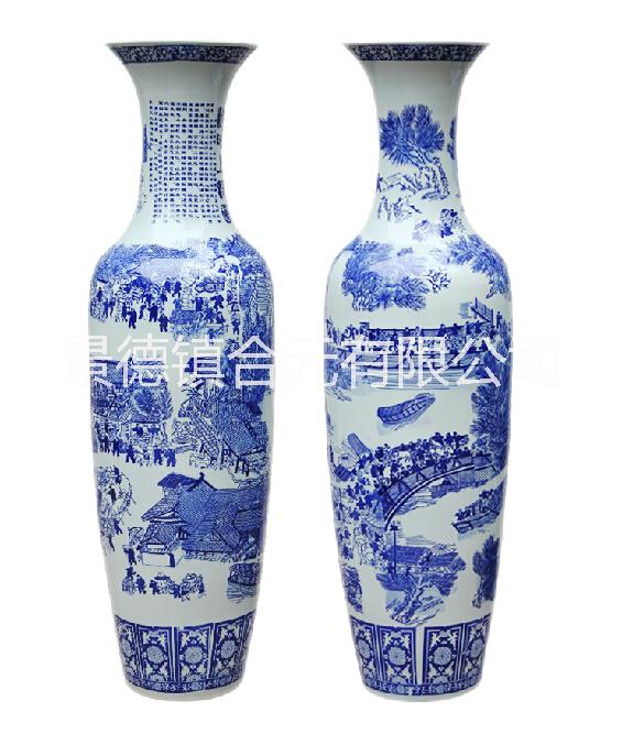 青花大花瓶，青花瓷落地大花瓶
