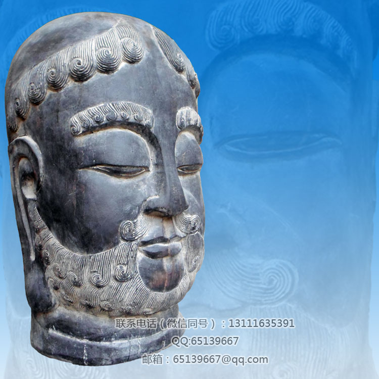 仿古木雕彩繪佛像 佛頭 觀音 木枕