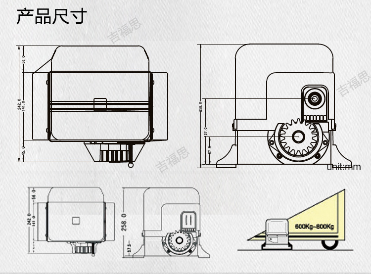 吉福思廠家直銷平移門電機(jī)FS-Y05