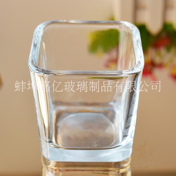 方形玻璃燭臺燭臺杯蠟燭杯