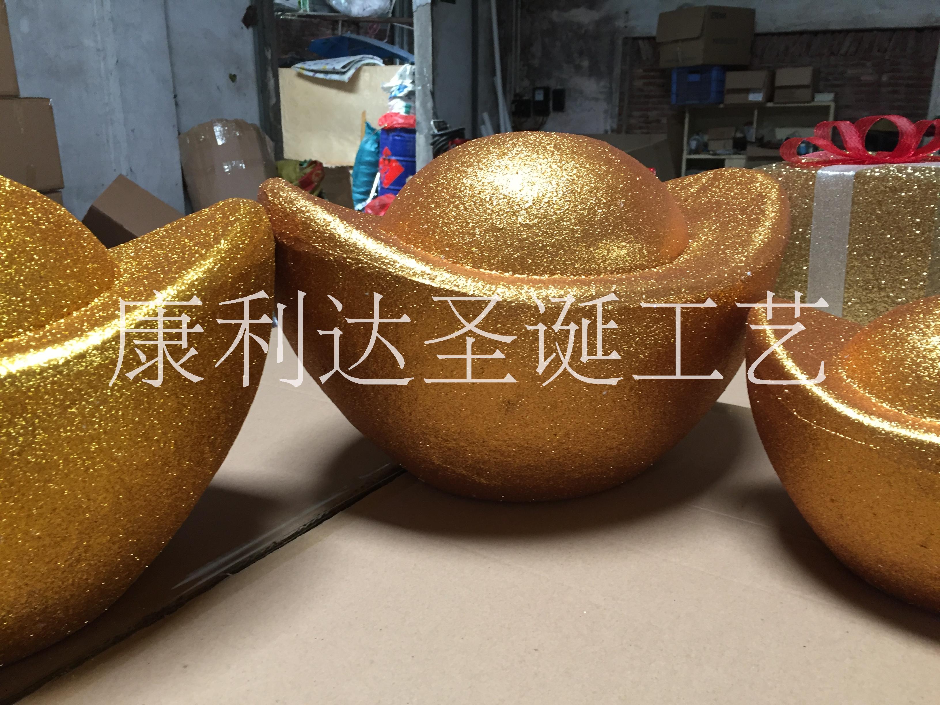 春節(jié)禮品、擺件、金元寶、上粉金元寶、春節(jié)金元寶