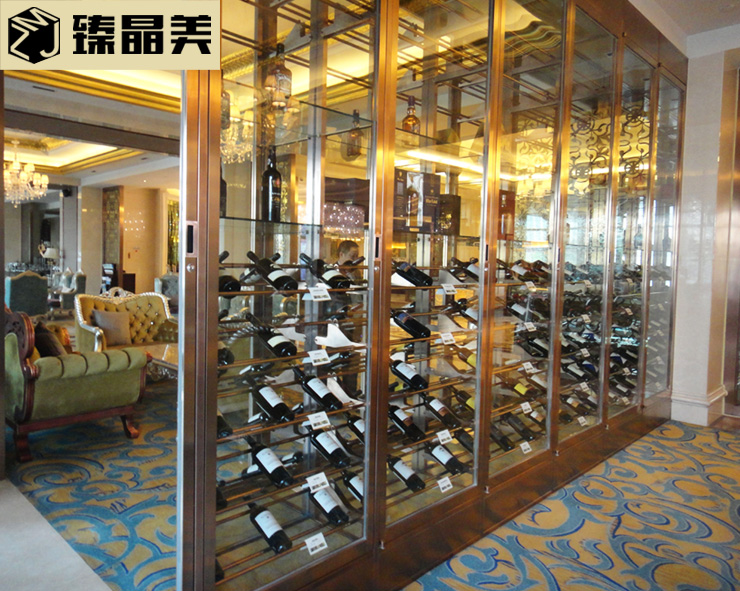 不銹鋼恒溫酒柜 不銹鋼酒柜定制 餐廳酒柜隔斷 酒窖酒柜定制廠家