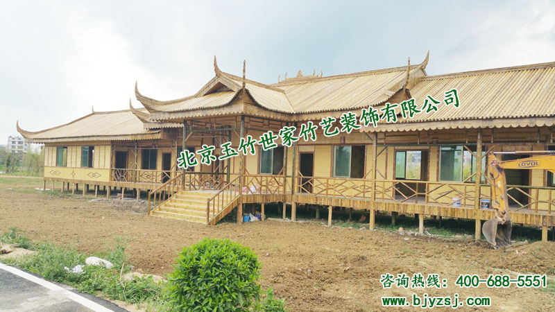 玉竹世家坊業(yè)竹樓竹別墅竹房子施工