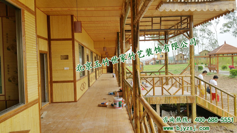 玉竹世家坊業(yè)竹樓竹別墅竹房子施工