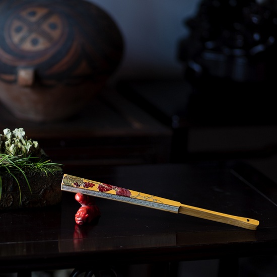 中式玉竹嵌黃檀嵌紅檀嵌牛骨折扇