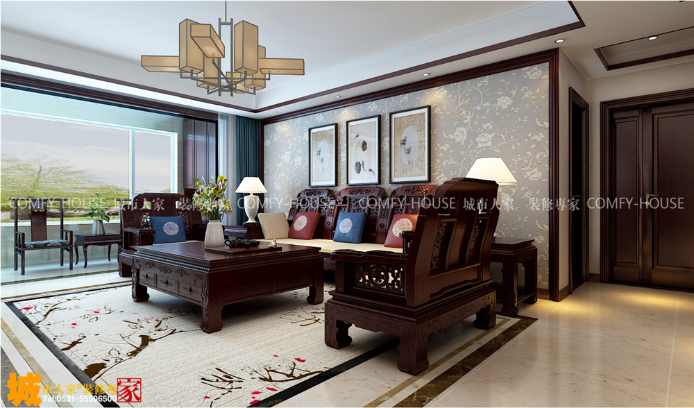 翡翠外灘中式風(fēng)格裝修效果圖