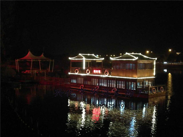 興化木船廠供應(yīng)大型餐飲船 水上餐飲畫舫船 大型客船 觀光船 仿古畫舫船