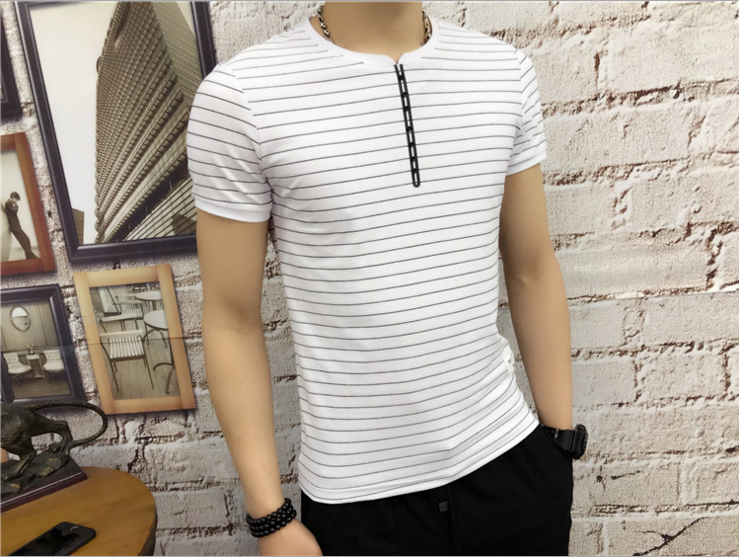 微信男裝代理 2017夏季新款條紋潮牌廠家直銷(xiāo)品質(zhì)款短袖t桖