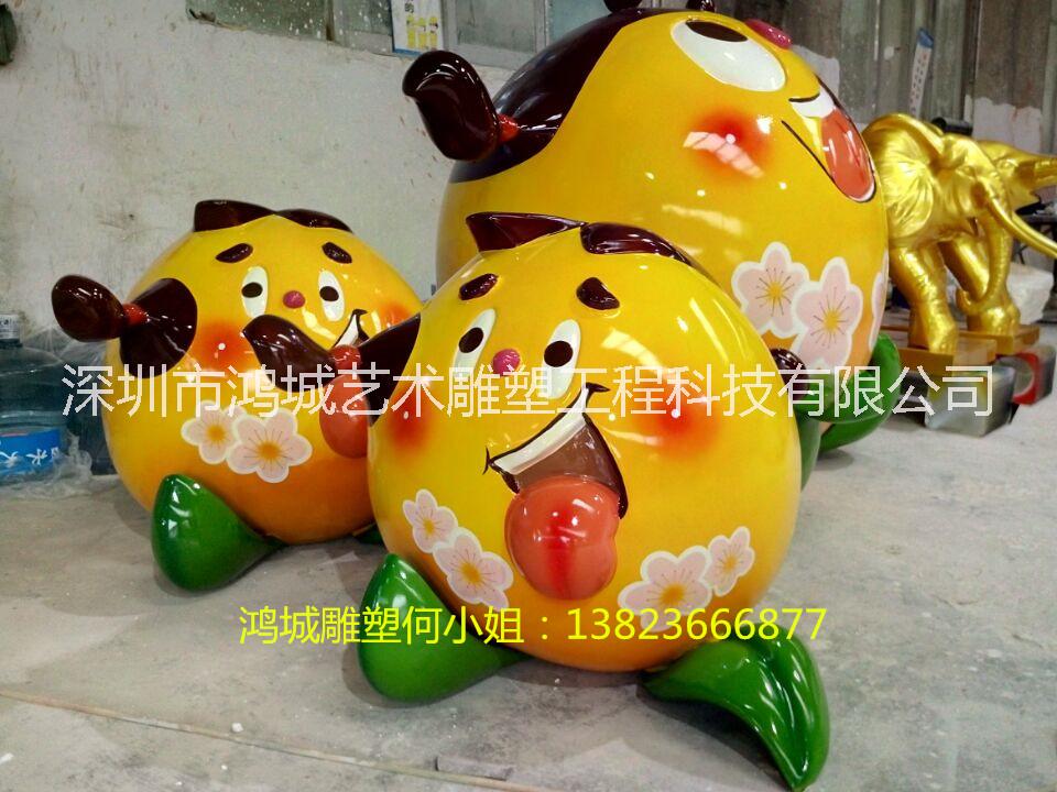 杏花節(jié)玻璃鋼水果杏造型雕塑
