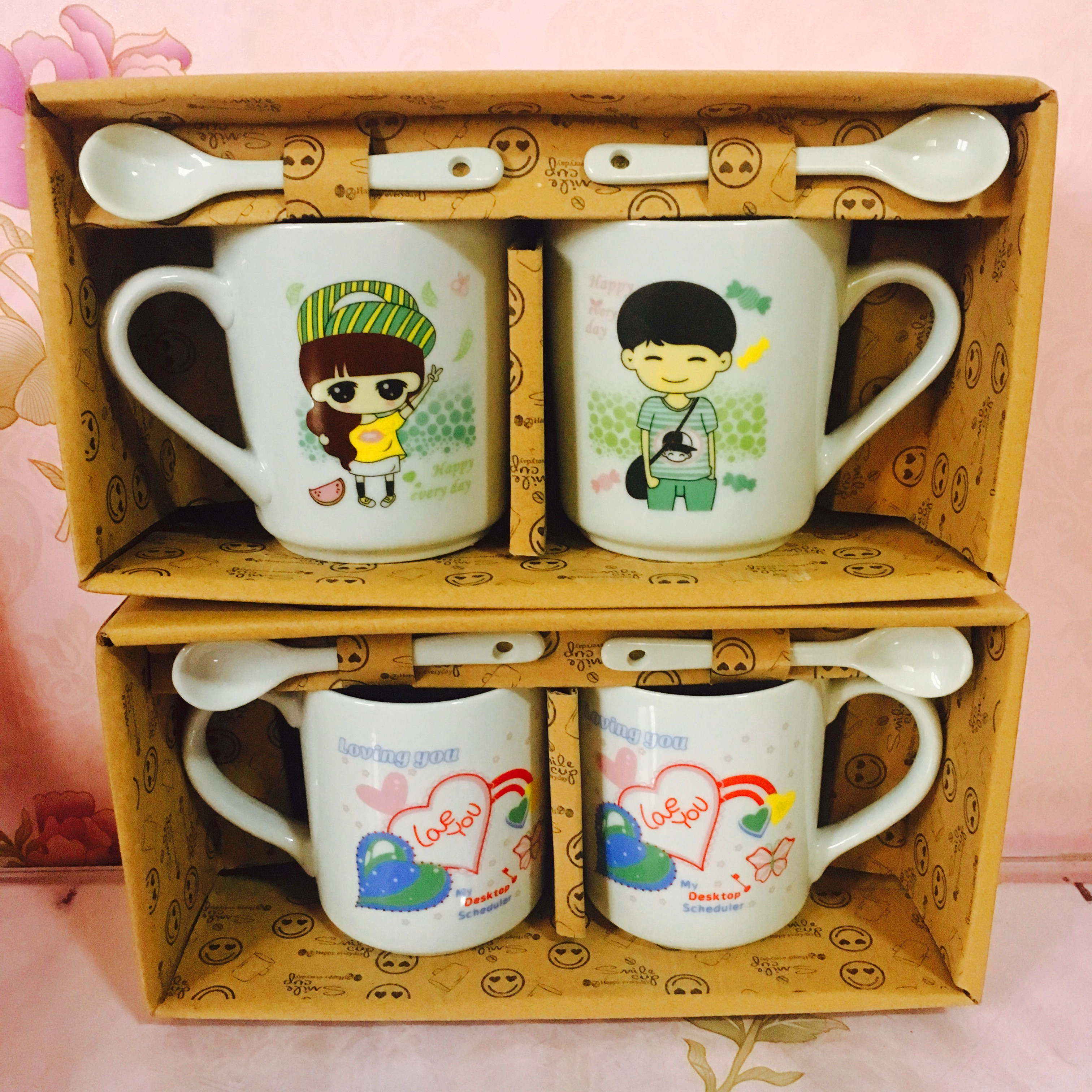 爆銷新款創(chuàng)意禮品對杯 時尚情侶水杯 卡通對杯