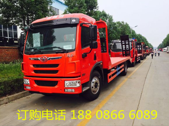 國五解放J6L挖掘機平板運輸車 解放J6L挖掘機平板運輸車