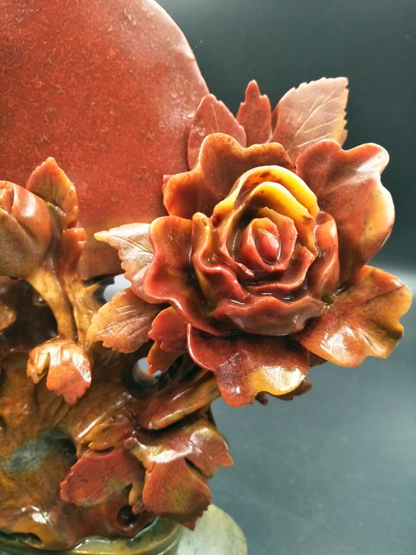 壽山石花開富貴*擺件工藝品禮品