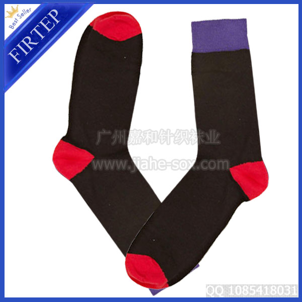 撞色男襪 彩色撞色男襪長(zhǎng)襪 撞色男襪生產(chǎn)廠家 單針單路彩色男襪