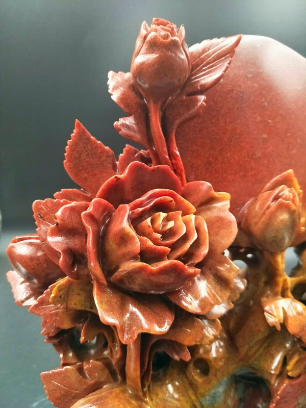 壽山石花開富貴*擺件工藝品禮品