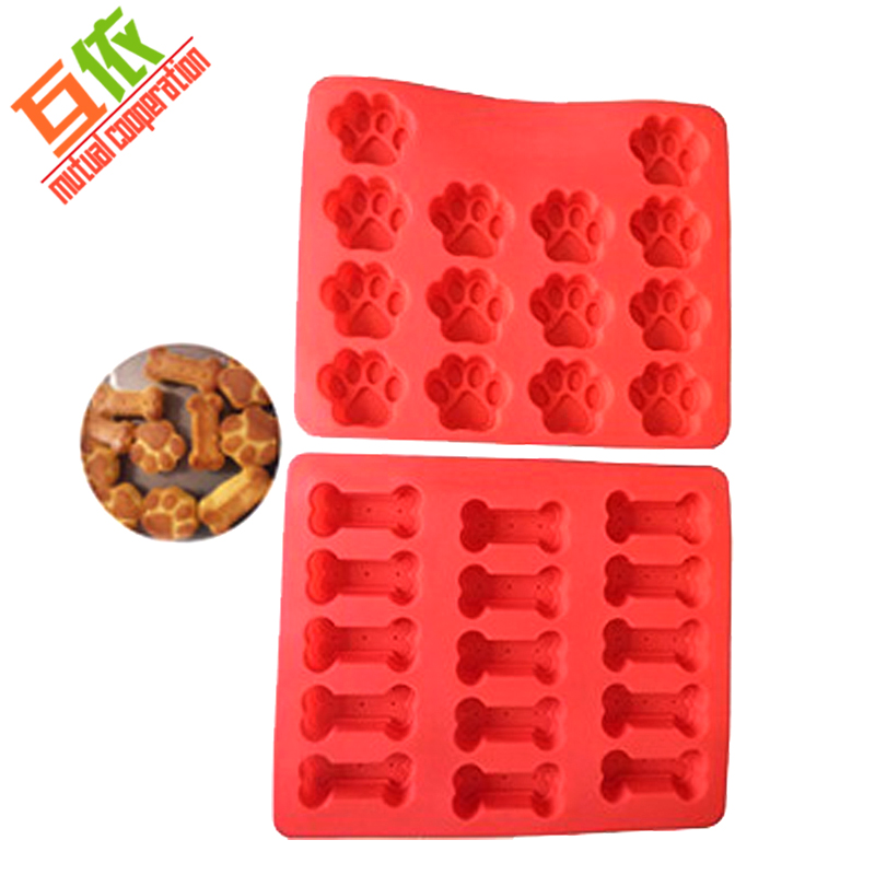 現(xiàn)貨供應(yīng)創(chuàng)意狗骨頭腳印硅膠模 動物款式餅干模具 硅膠蛋糕模