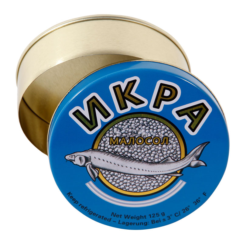 業(yè)士食品鐵盒,魚子醬鐵盒包裝, 業(yè)士定制125g魚子醬鐵盒包裝,