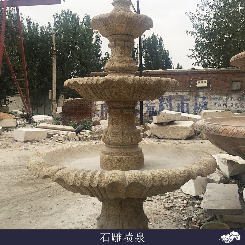 別墅庭院/園林廣場石雕噴泉定制定制流水噴泉花盆雕塑擺件