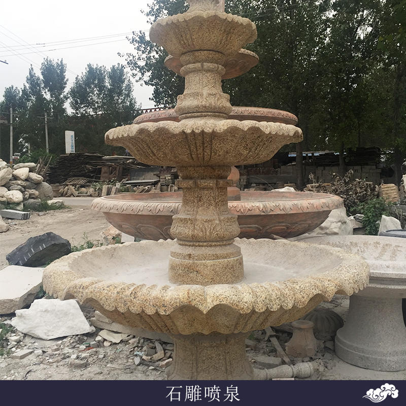 別墅庭院/園林廣場石雕噴泉定制定制流水噴泉花盆雕塑擺件