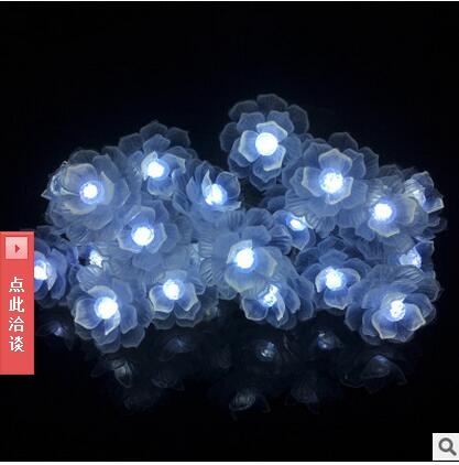 led彩燈閃燈串燈 LED蓮花電池?zé)?花類造型圣誕燈串批發(fā)