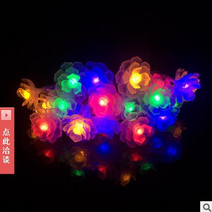 led彩燈閃燈串燈 LED蓮花電池?zé)?花類造型圣誕燈串批發(fā)