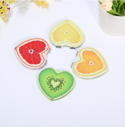 韓國時(shí)尚定制心型化妝鏡梳妝鏡定制款迷你可折疊小鏡子