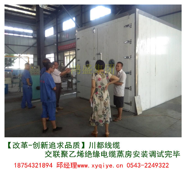 鄭州華力公司采購的電纜蒸汽交聯(lián)房，電纜蒸汽蒸房安裝調(diào)試完畢 聚乙烯電纜蒸汽交聯(lián)房