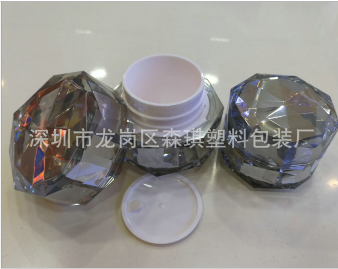廠家供應(yīng) 15克亞克力百角鉆石膏霜瓶 面霜瓶分裝瓶 化妝品瓶子