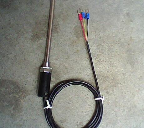 Pt100鉑熱電阻溫度傳感器 熱電偶探溫棒2米線7*200
