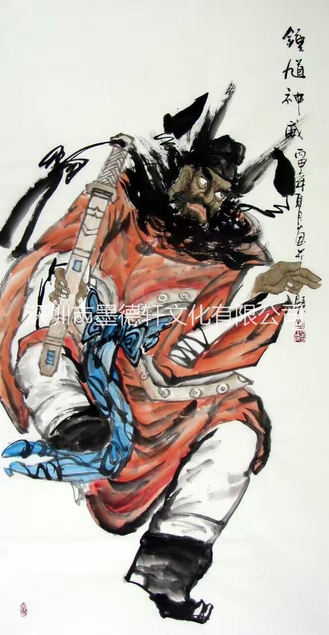 大芬油畫村現(xiàn)代中式酒店會(huì)所客廳臥室別墅樣板房手繪水墨歷史人物國(guó)畫框裝裱裝飾畫廠家批發(fā)