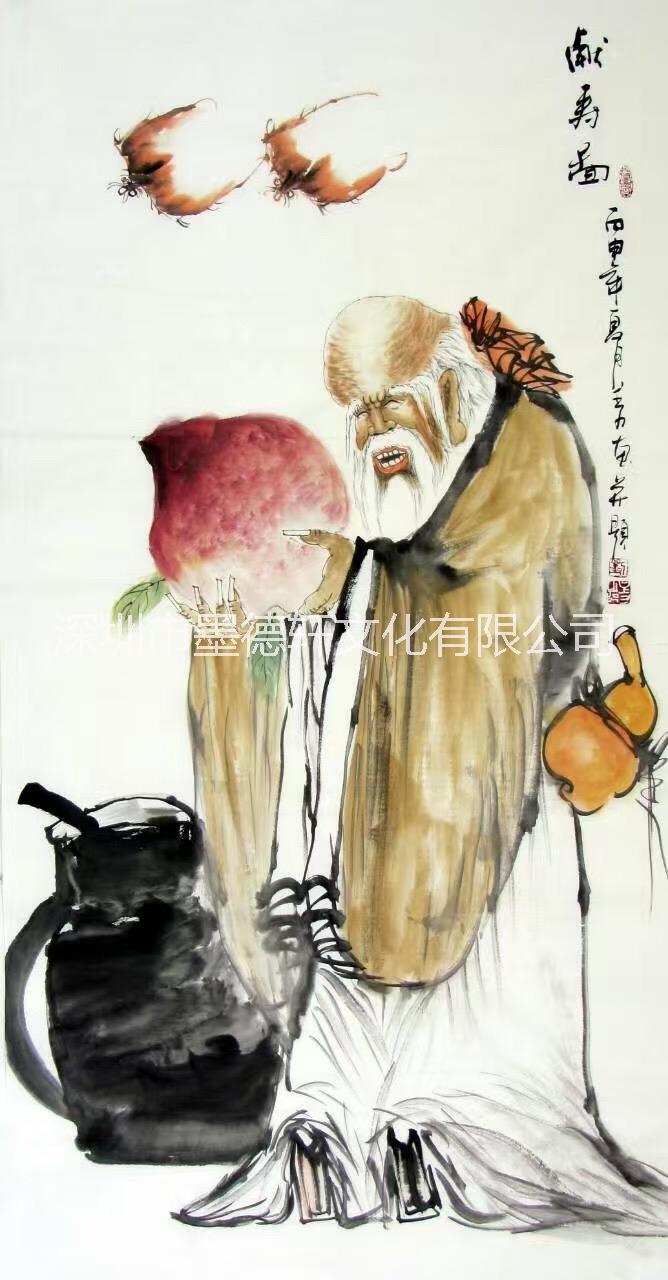 大芬油畫村現(xiàn)代中式酒店會(huì)所客廳臥室別墅樣板房手繪水墨歷史人物國(guó)畫框裝裱裝飾畫廠家批發(fā)