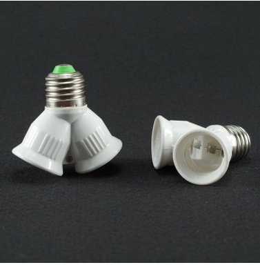 供應GGB E27-2E27轉換燈座 E27雙胞胎