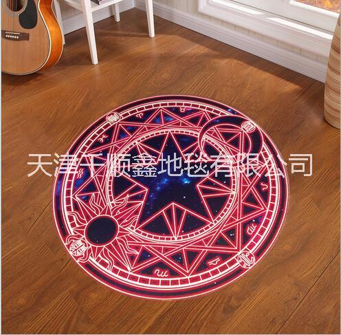 卡通兒童房地毯臥室地毯可愛床邊毯環(huán)保圓形兒童地墊供應(yīng)