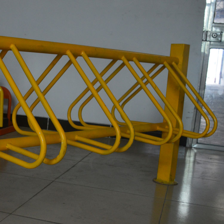 立式自行車停車架黃色烤漆廠家定制供應(yīng)